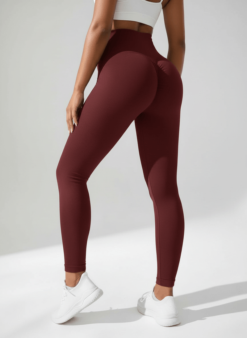 Legging Push Up Taille Haute NAÏA Rouge Vin